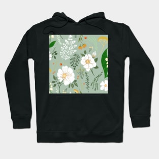 Garden florals on soft green. Hoodie